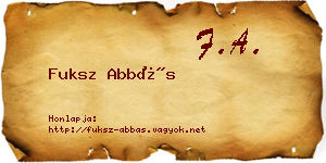 Fuksz Abbás névjegykártya